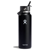 40 oz Wide Mouth with Flex Straw Cap - Black - Hydro Flask