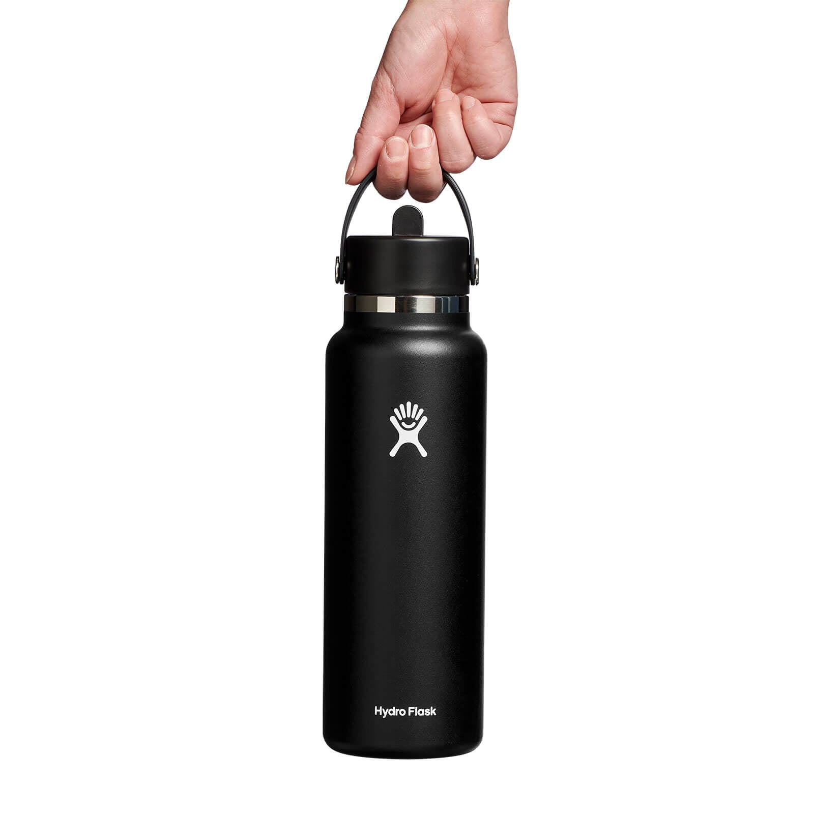 40 oz Wide Mouth with Flex Straw Cap - Black - Hydro Flask