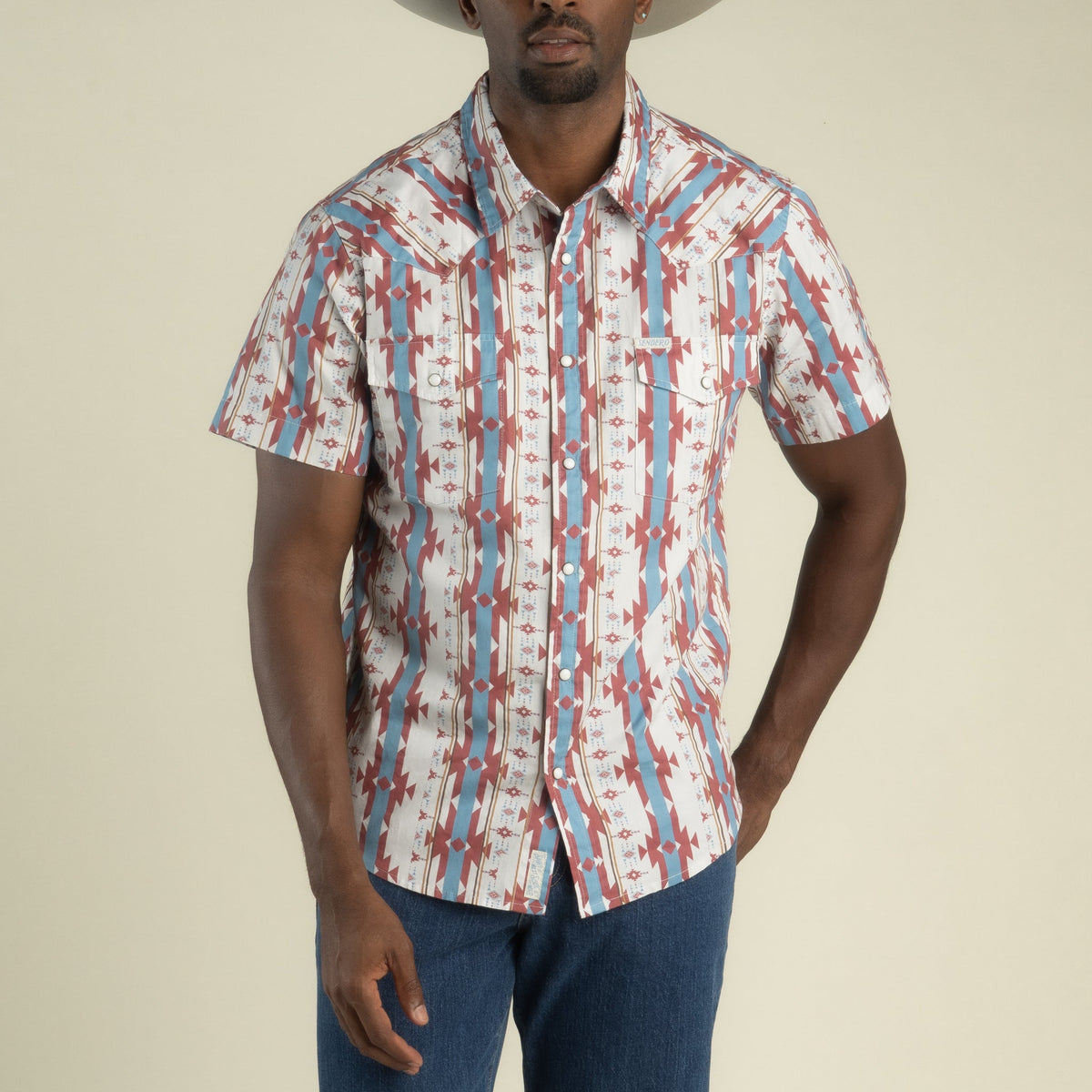 The Wyatt Pearl Snap Short Sleeve Print Shirt