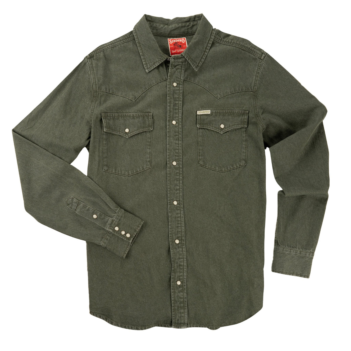 The Wyatt Pearl Snap Long Sleeve Denim Shirt