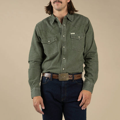 The Wyatt Pearl Snap Long Sleeve Denim Shirt