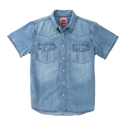 The Wyatt Pearl Snap Short Sleeve Denim Shirt