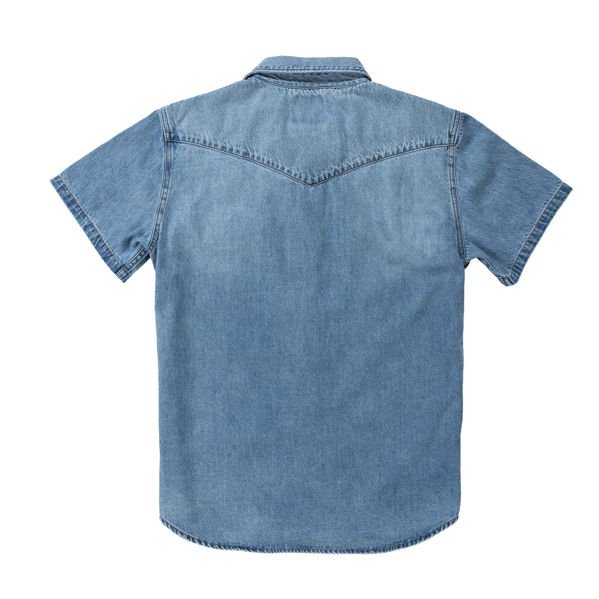 The Wyatt Pearl Snap Short Sleeve Denim Shirt
