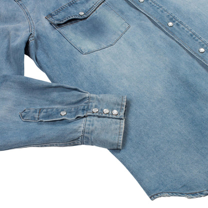 The Wyatt Pearl Snap Long Sleeve Denim Shirt