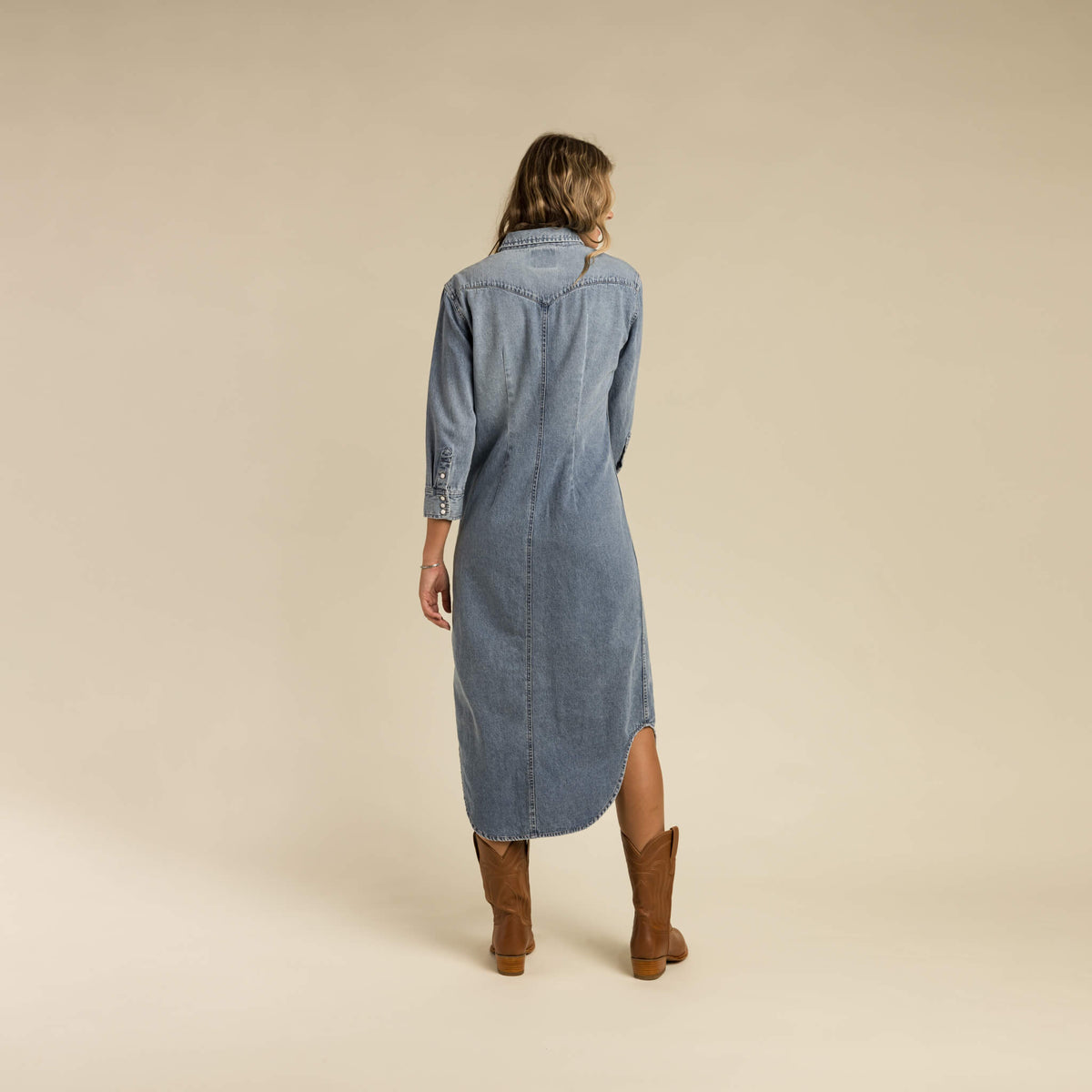 The Annie Pearl Snap Shirtdress
