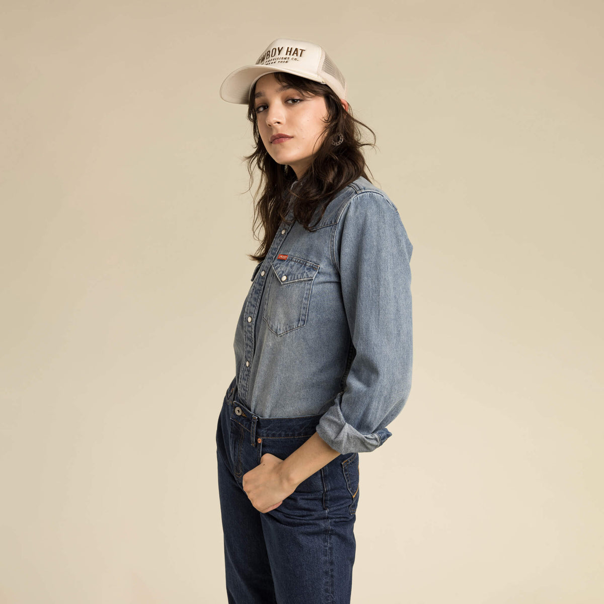 The Women's Wyatt Denim Pearl Snap Shirt