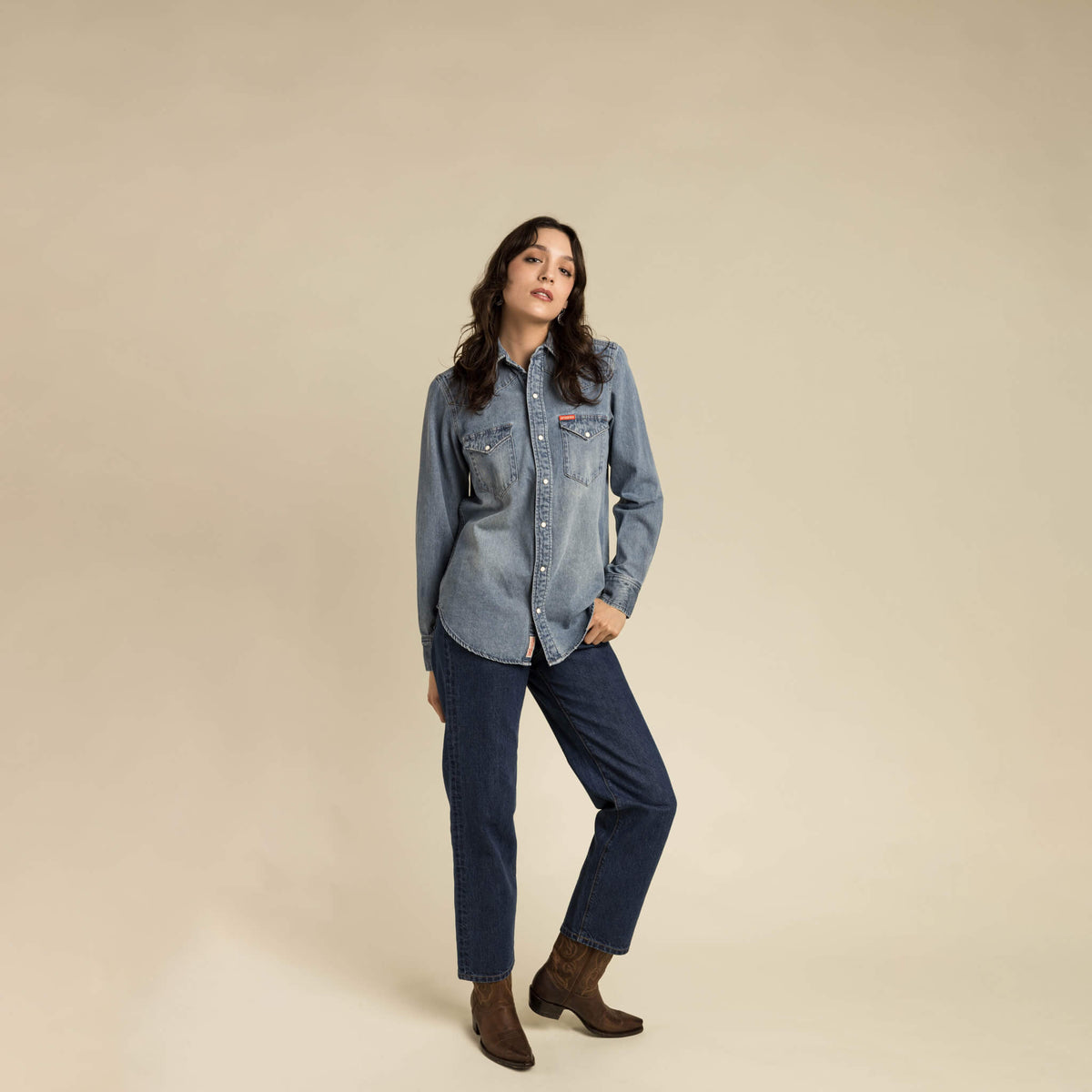 The Women's Wyatt Denim Pearl Snap Shirt