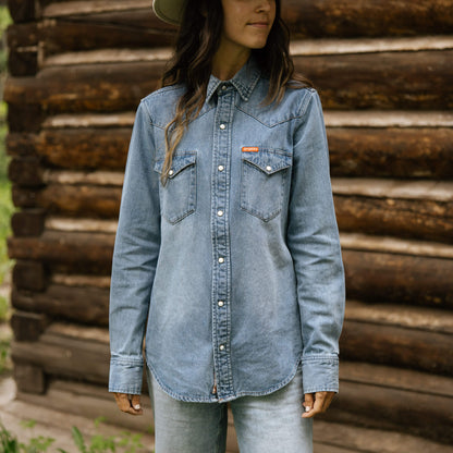 The Women's Wyatt Denim Pearl Snap Shirt
