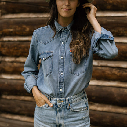 The Women's Wyatt Denim Pearl Snap Shirt