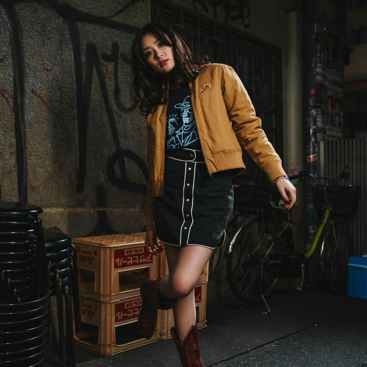 Calamity Pearl Snap Skirt