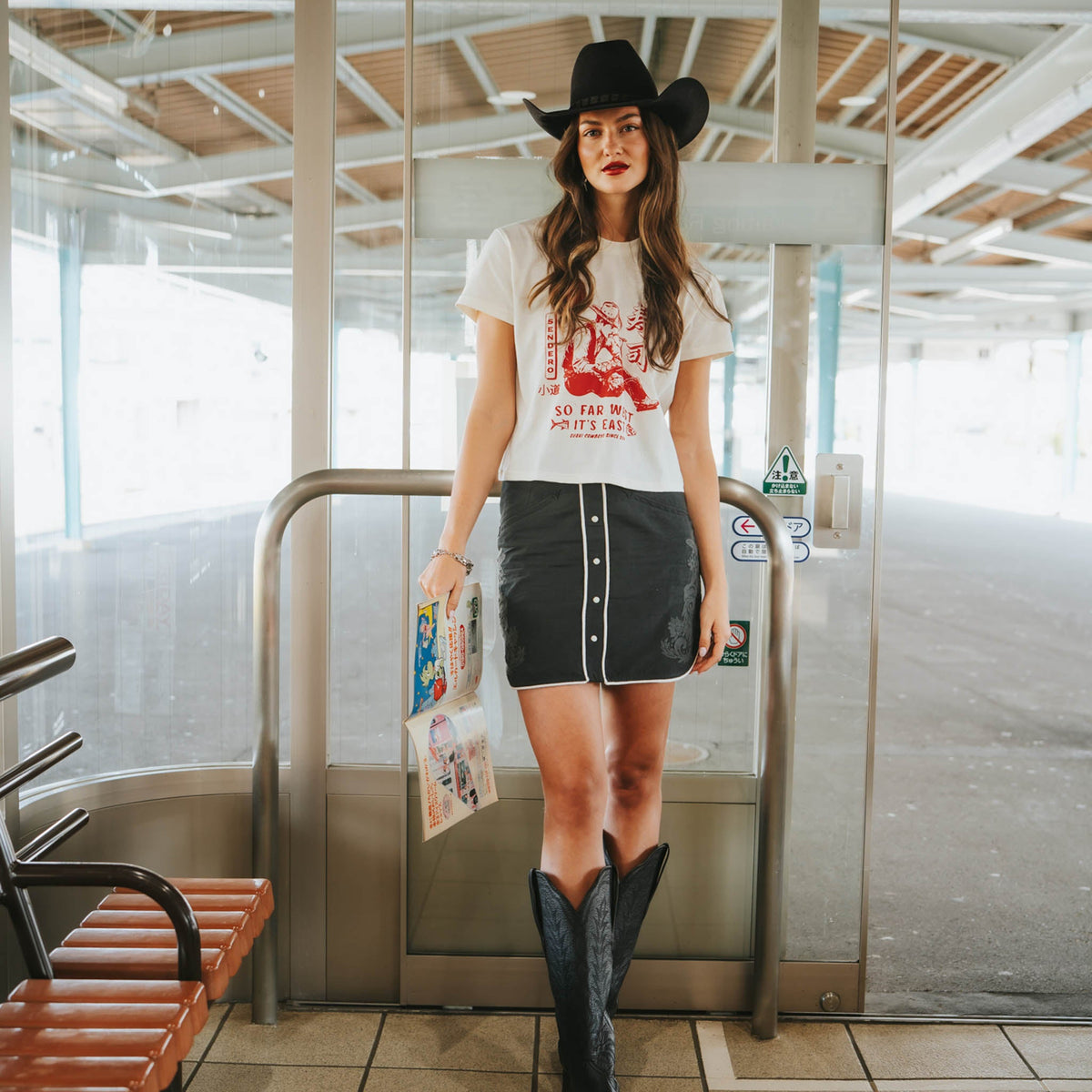 Calamity Pearl Snap Skirt