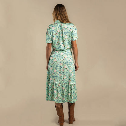 Cheyenne Western Skirt - Mint Floral