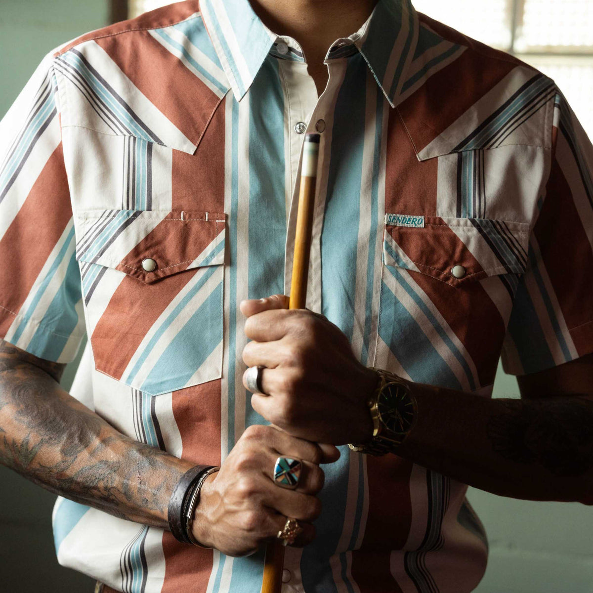 The Wyatt Pearl Snap Short Sleeve Print Shirt