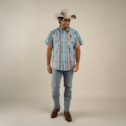 The Wyatt Pearl Snap Short Sleeve Print Shirt