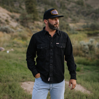 The Wyatt Pearl Snap Long Sleeve Denim Shirt