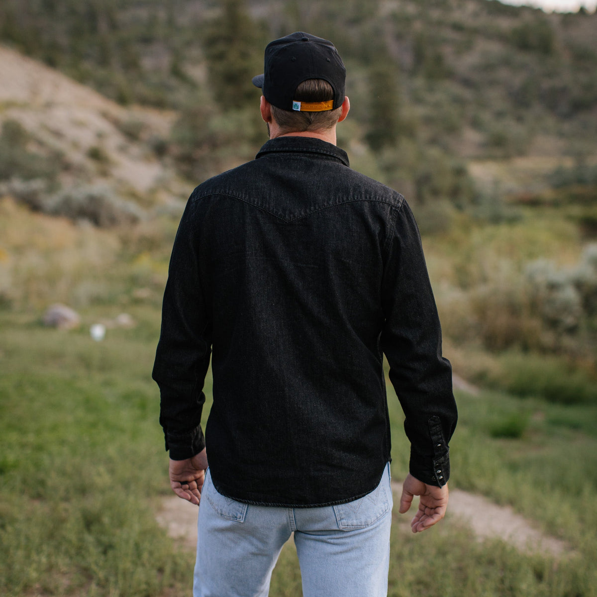 The Wyatt Pearl Snap Long Sleeve Denim Shirt