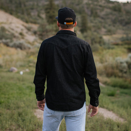 The Wyatt Pearl Snap Long Sleeve Denim Shirt