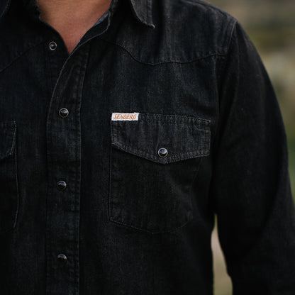 The Wyatt Pearl Snap Long Sleeve Denim Shirt