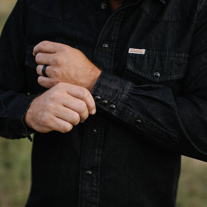 The Wyatt Pearl Snap Long Sleeve Denim Shirt