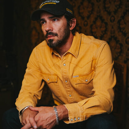 The Wyatt Pearl Snap Long Sleeve Denim Shirt