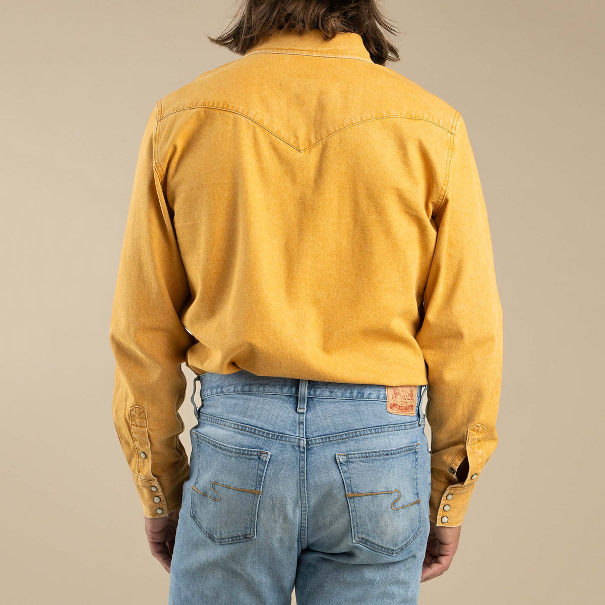 The Wyatt Pearl Snap Long Sleeve Denim Shirt