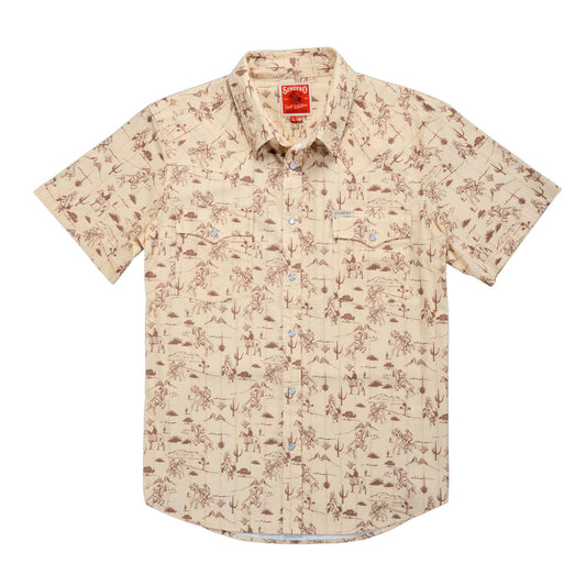 The Wyatt Pearl Snap Short Sleeve Print Shirt